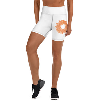Mandala Flower Front Side Print Yoga Shorts