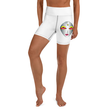 Silver Spiritually Fit Front Side Yoga Shorts
