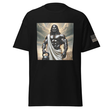 Black Jesus with Kettlebell - Blessed T-Shirt