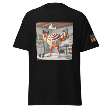 Giant Cinnamon Roll with Swirling Icing Pumping Iron T-Shirt