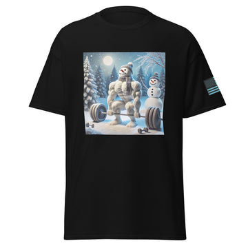 Snowman Performing Deadlifts T-Shirt