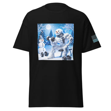 Snowman Performing Dumbbell Curls T-Shirt