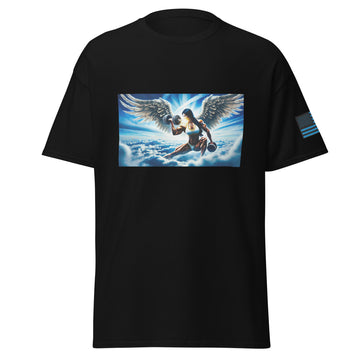 Asian Female Angel Performing Dumbell Curls T-Shirt