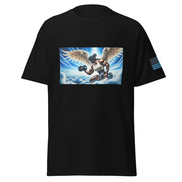 Black Female Angel Performing Dumbell Curls T-Shirt