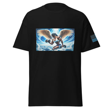 Black Female Angel Performing Dumbell Curls T-Shirt