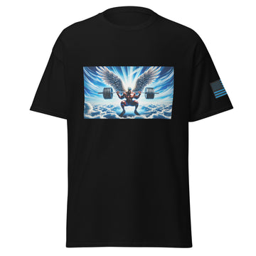 Black Male Angel Performing Squats T-Shirt